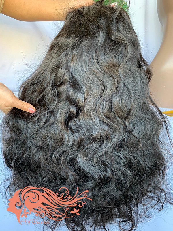 Csqueen Raw Line Wavy U part wig 100% Raw Hair 180%density